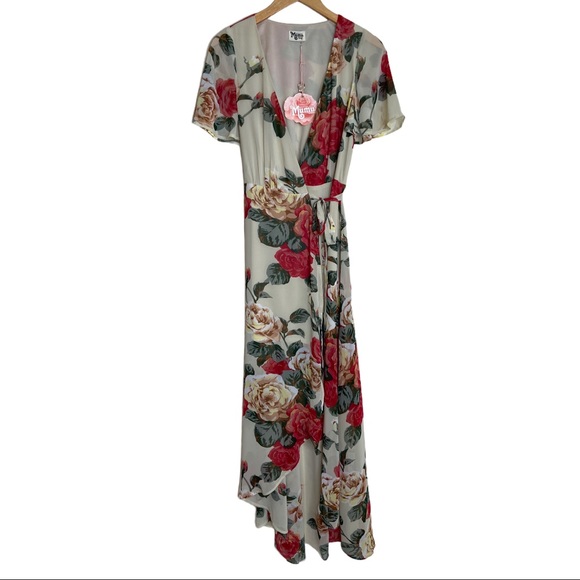 Show Me Your Mumu Sophia Wrap Dress Lady Rose - Picture 6 of 9
